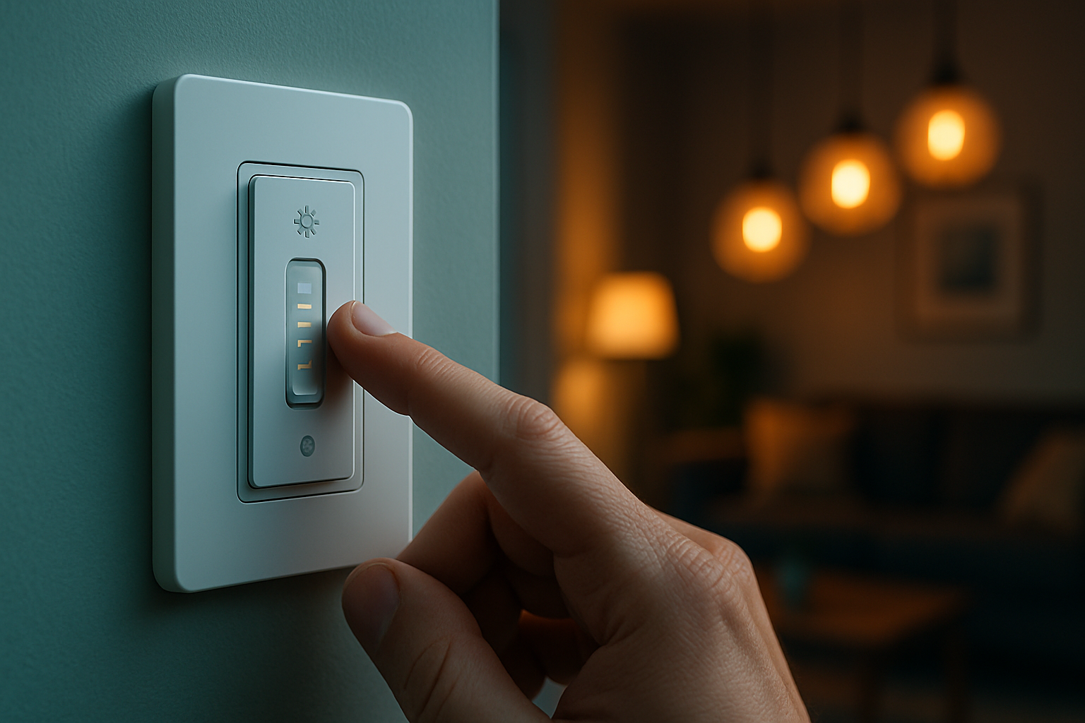 Kasa smart dimmer switch on a wall